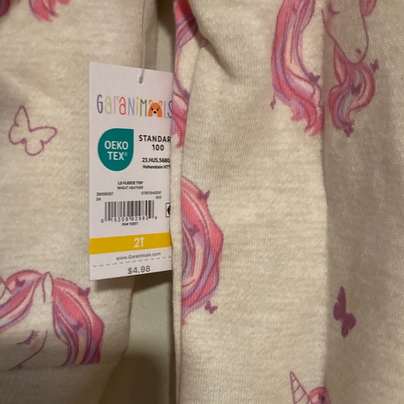 Garanimals Kids Sweatshirt with Unicorns and Butterflies - Pink & White - Picture 4 of 4
